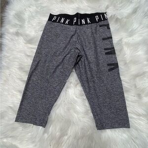 PINK Victoria's Secret Black and Gray Leggings Capris A3